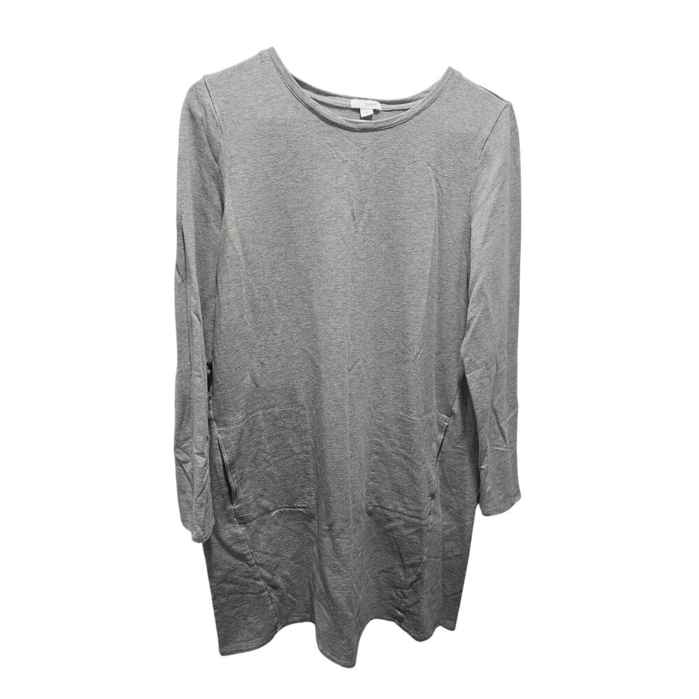 Pure Jill Gray Pima Cotton Modal Long Sleeve Tunic Dress Women’s M Minimalist